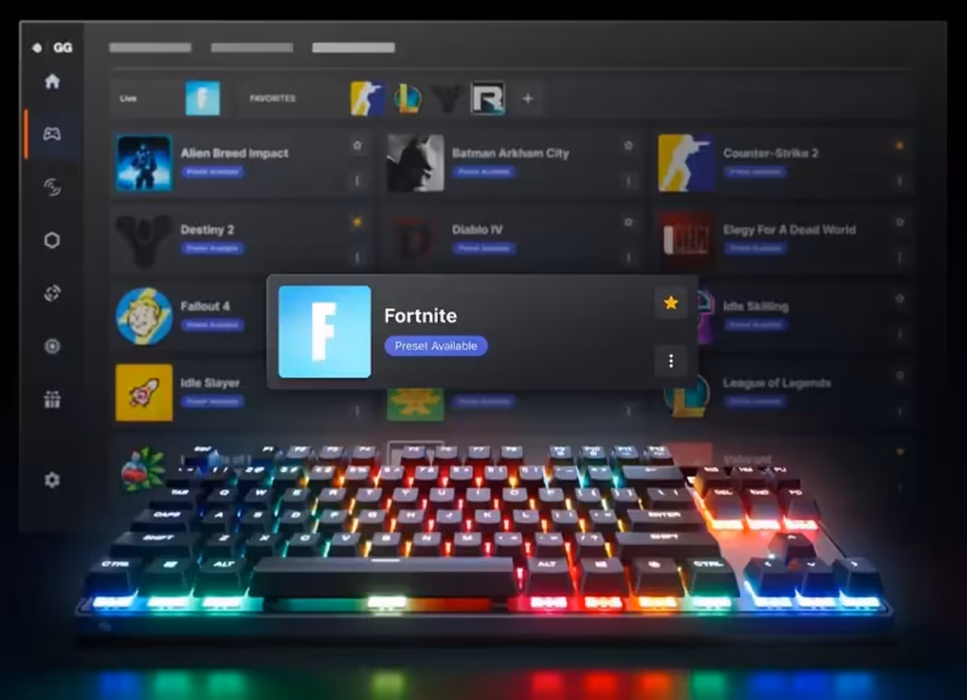 Full view of SteelSeries Apex Pro TKL Wireless Gaming Keyboard with RGB lighting