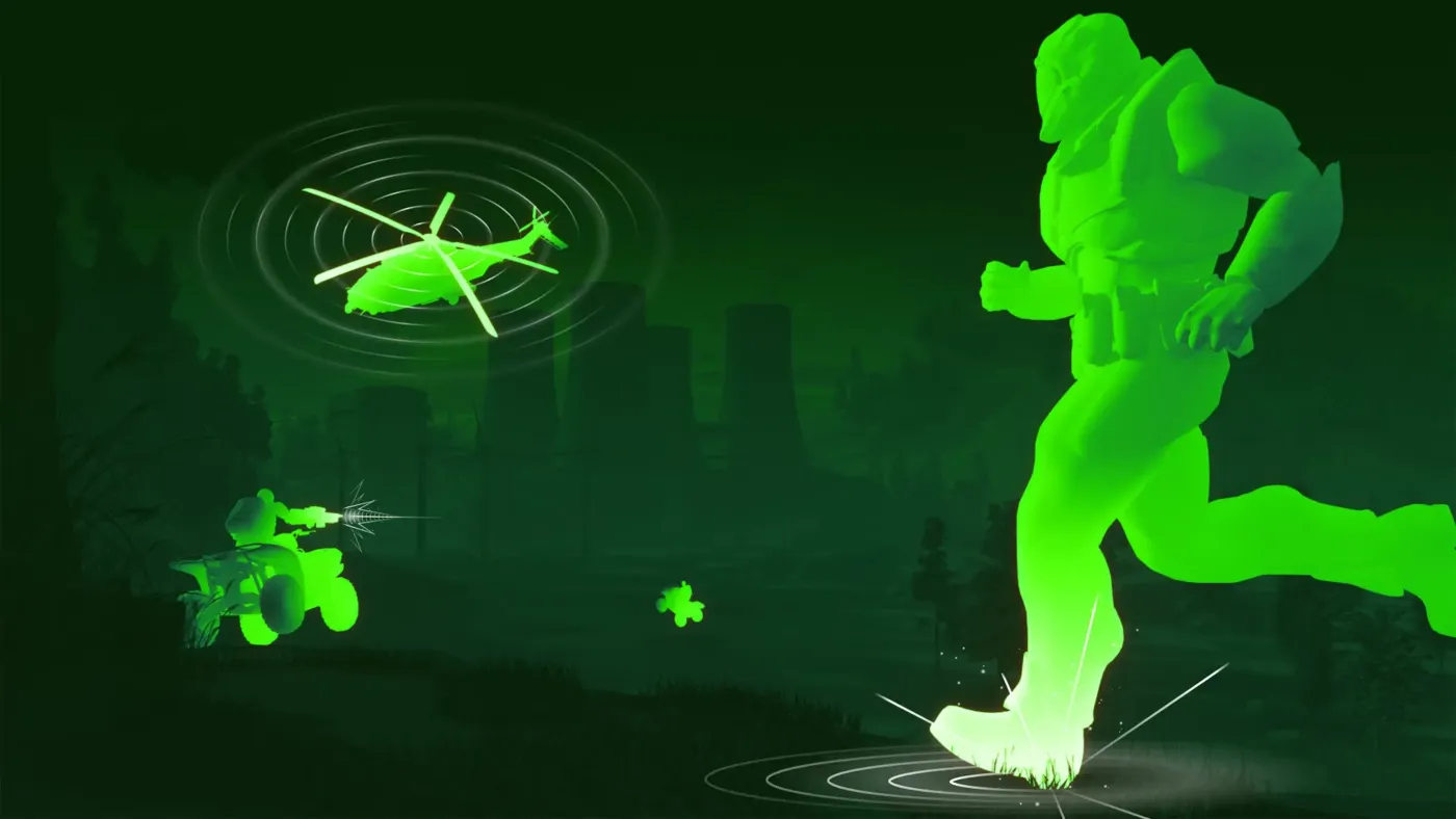 Visualization of immersive in-game audio showing a soldier on a battlefield