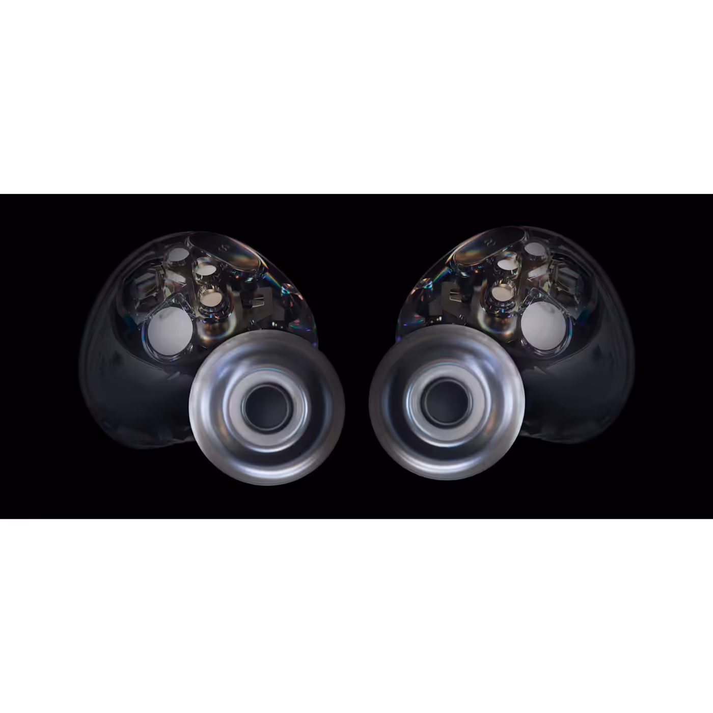 X-ray render of the Arctis GameBuds showing the ANC microphones