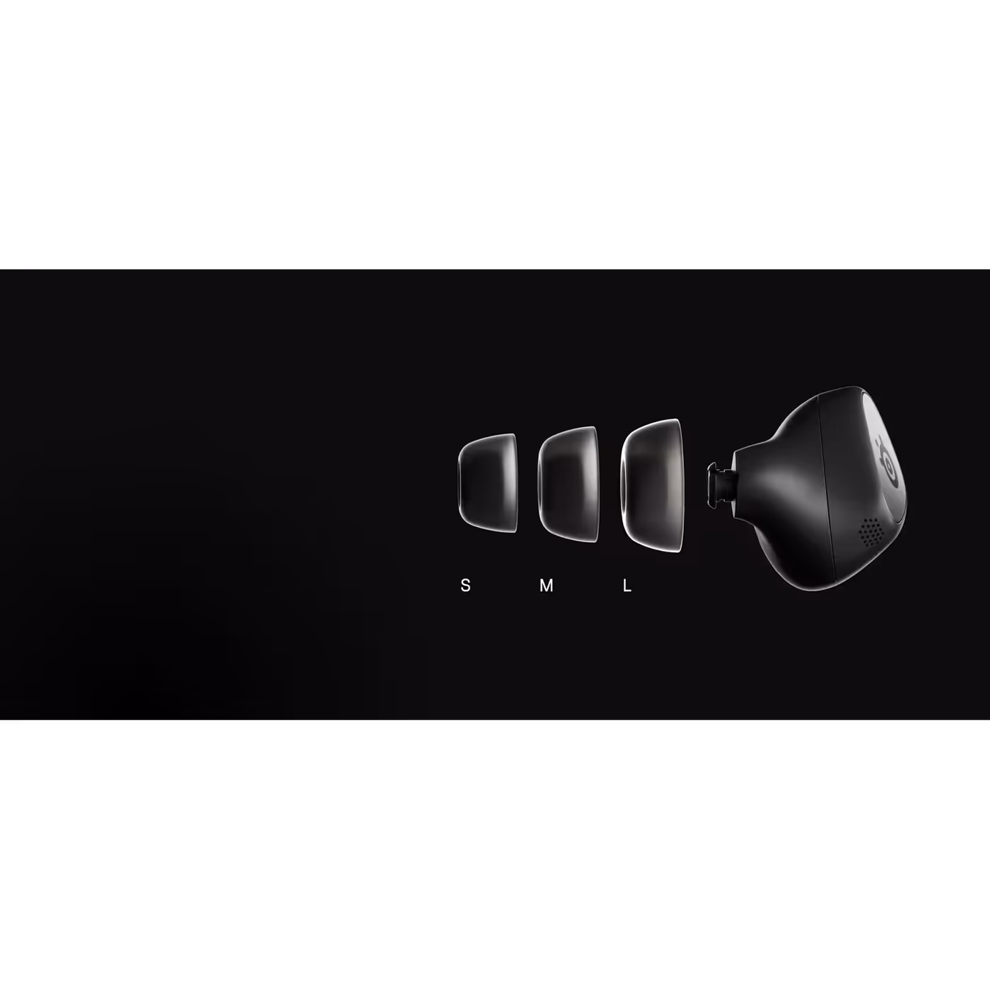 Arctis GameBuds Black bud with S, M and L ear tips