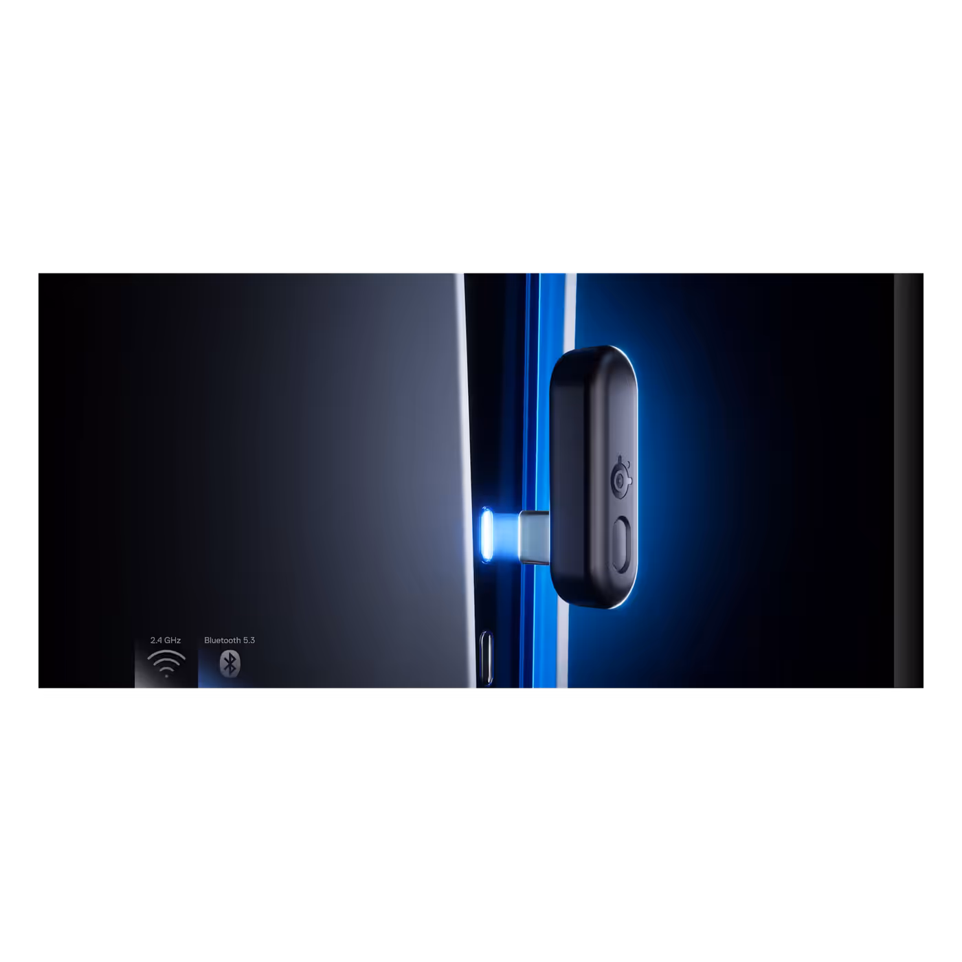 Arctis GameBuds USB-C dongle plugged into a console