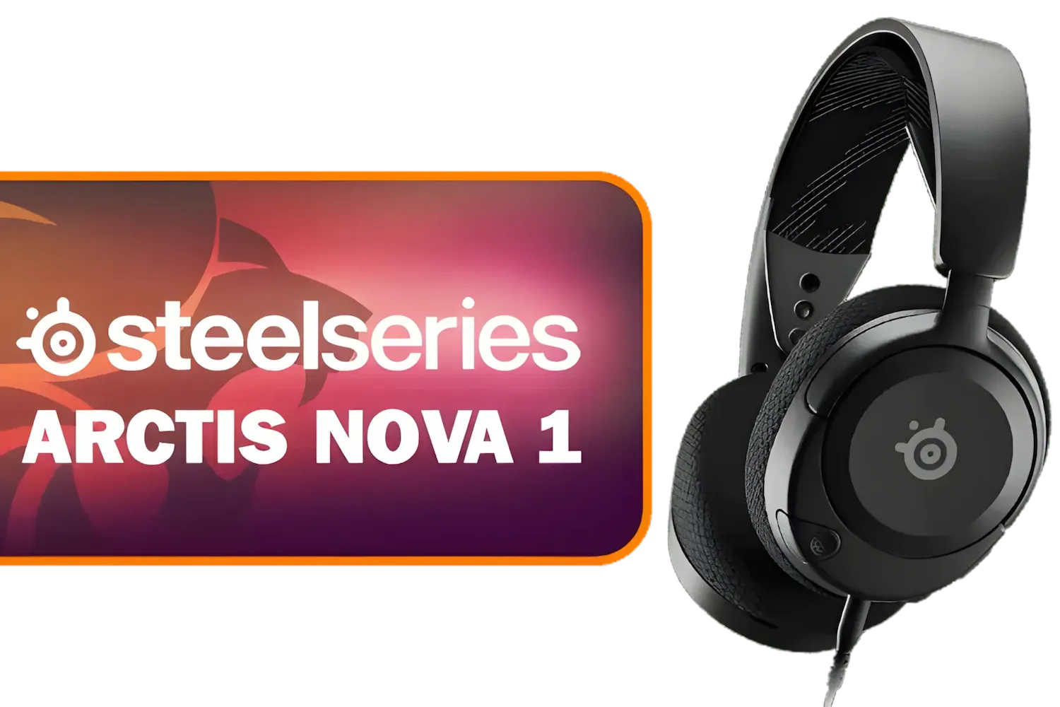 SteelSeries Arctis Nova 1 Multi-System Gaming Headset — Hi-Fi Drivers — 360° Spatial Audio — Comfort Design — Durable — Ultra Lightweight — Noise-Cancelling Mic — PC, PS5/PS4, Switch, Xbox - Black / 61606