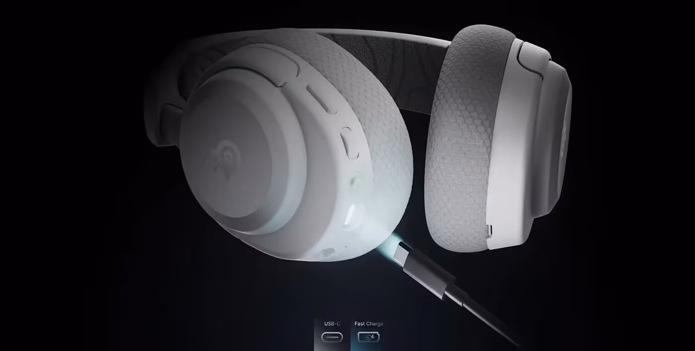 SteelSeries Arctis Nova 3P wireless headset in white shown from the front