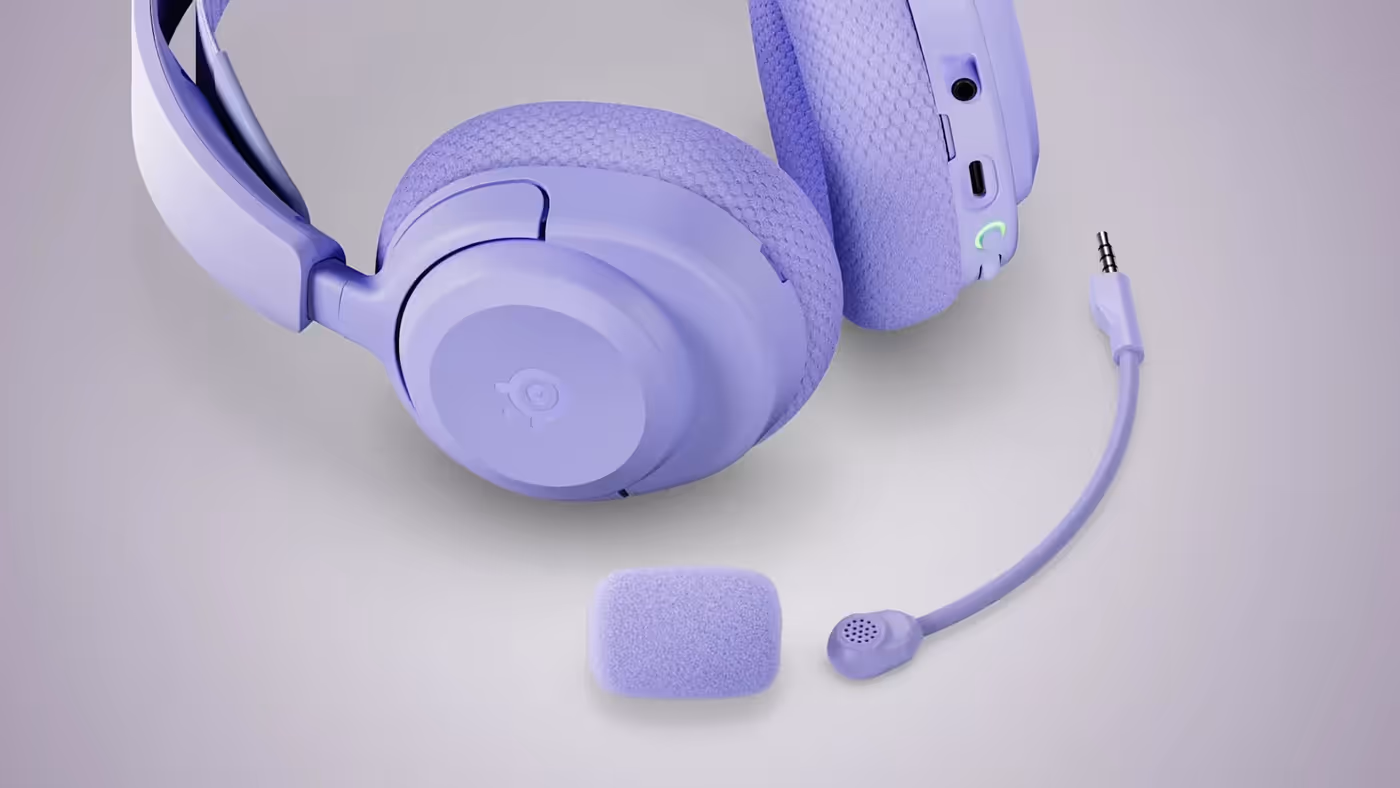 Audio driver detail of the SteelSeries Arctis Nova 3P in lavender