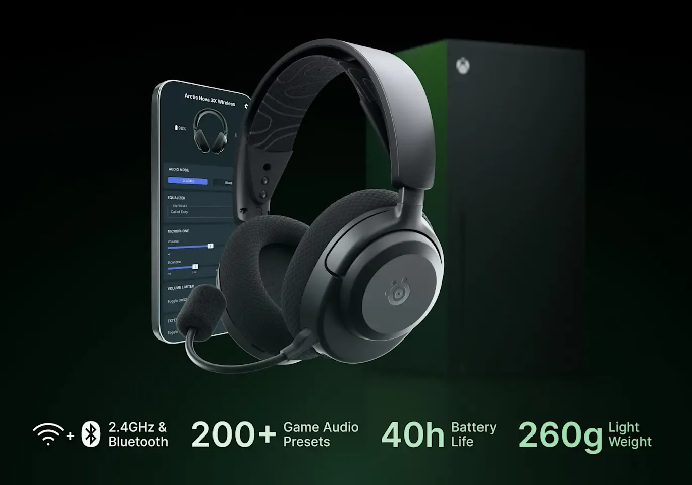 SteelSeries Arctis Nova 3X Wireless Gaming Headset Aqua front view