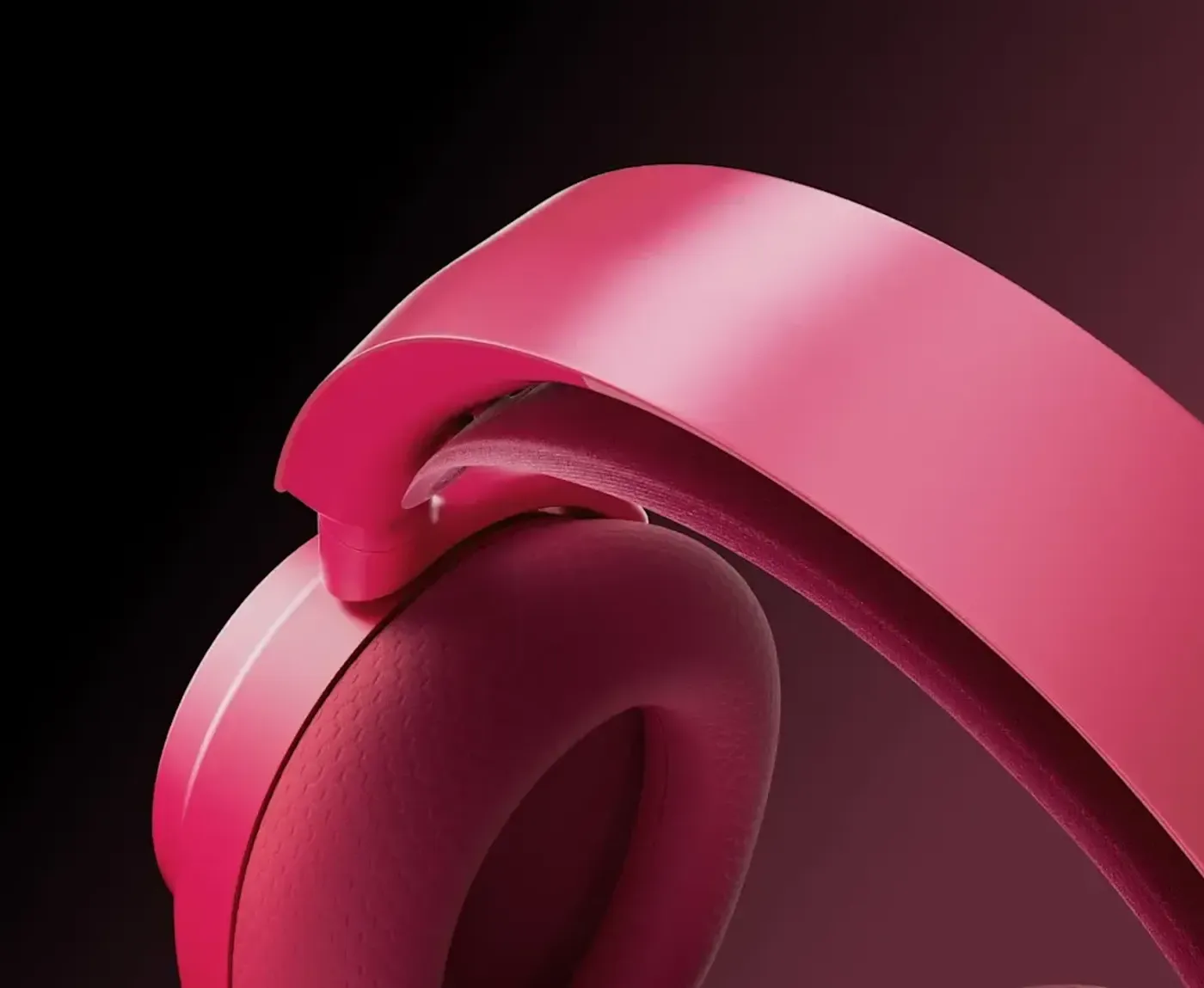 Close up image of Arctis Nova 7P headset showing its metallic build components.