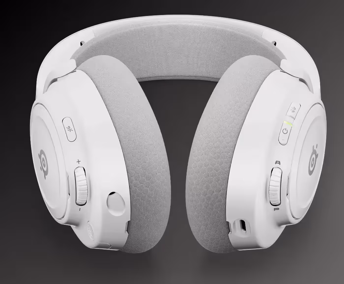Close-up of the on-ear controls including volume and ChatMix dials.