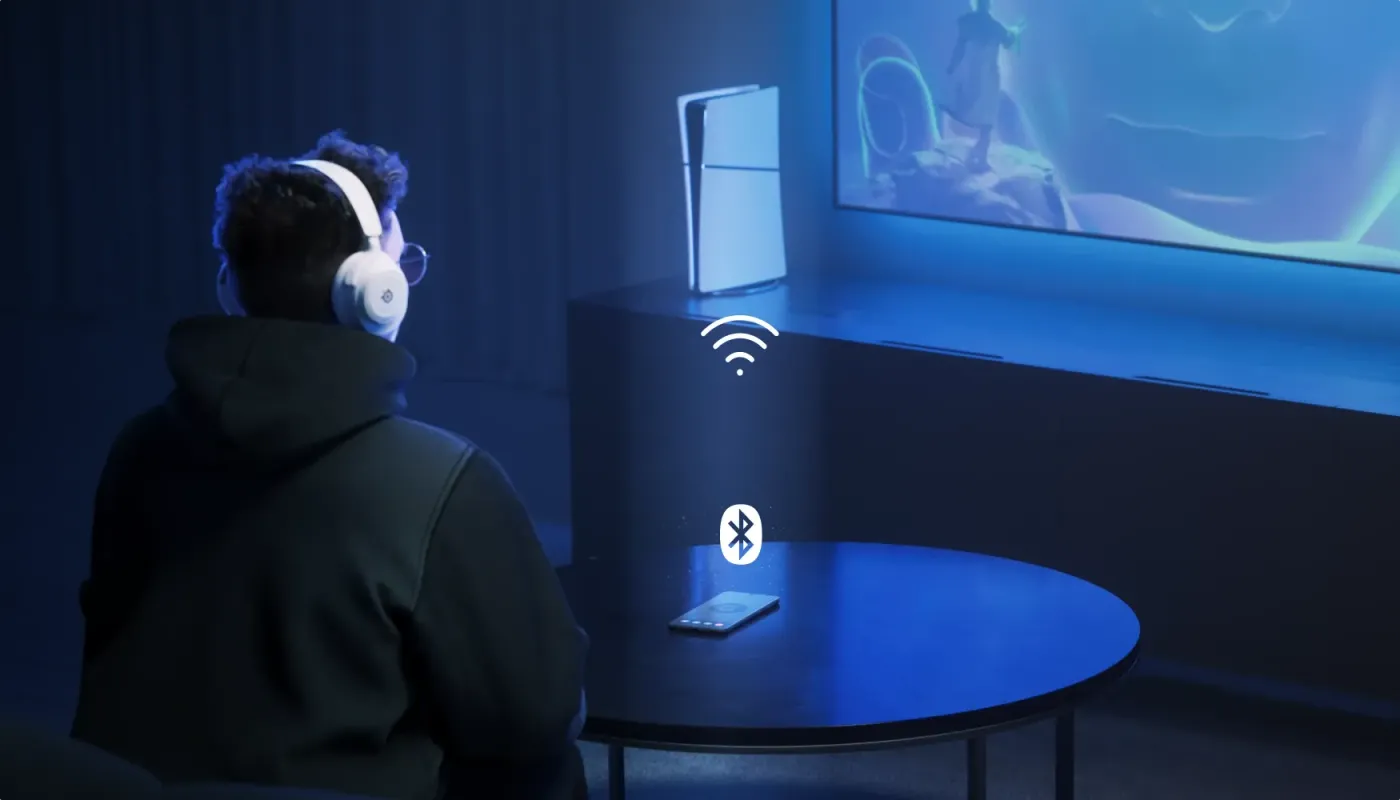 Arctis Nova 7P wireless gaming headset with USB-C dongle connectivity