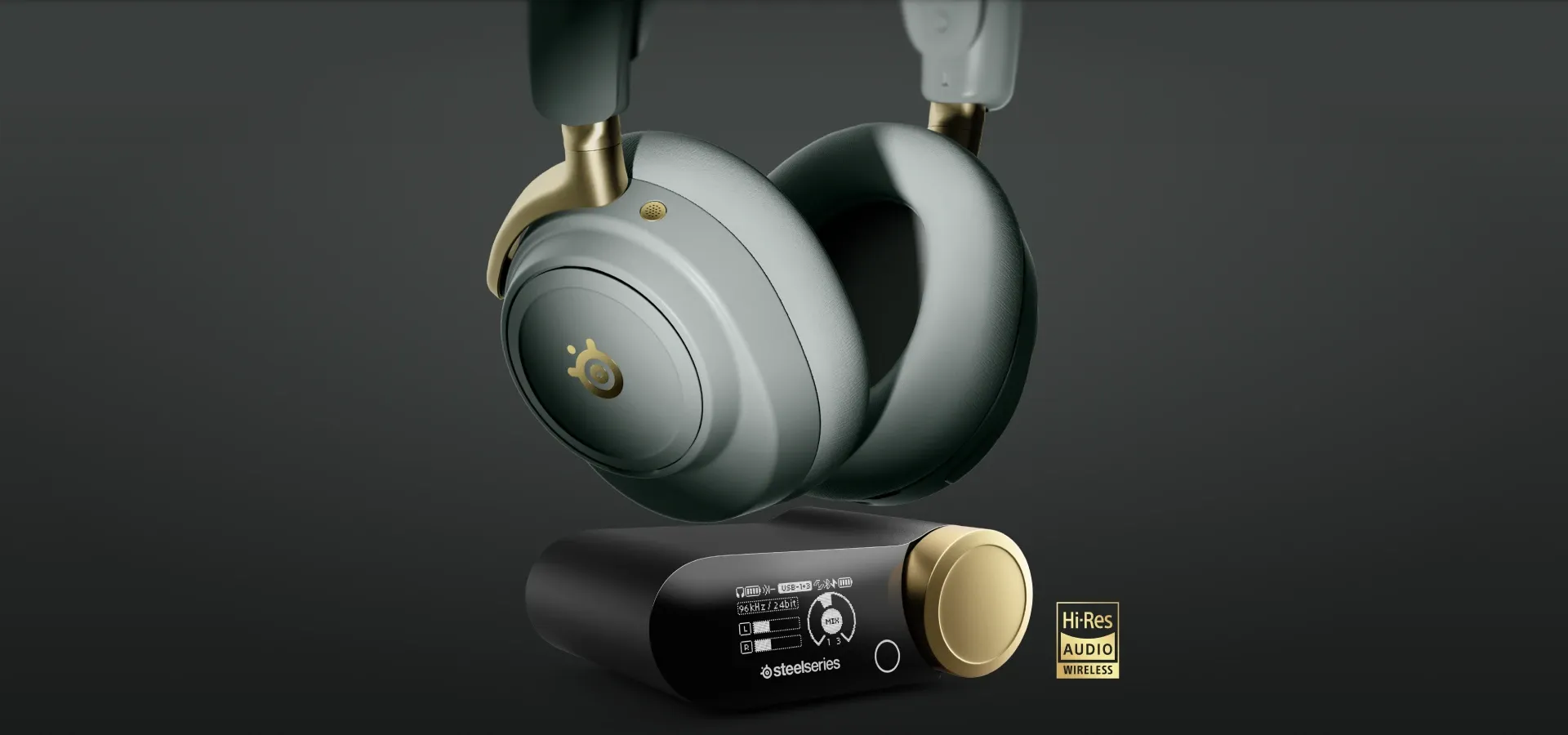 SteelSeries Arctis Nova Elite Wireless Gaming Headset (Sage Gold