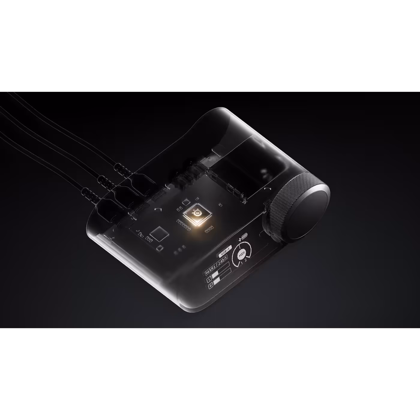Transparent render of the GameHub showing its internals