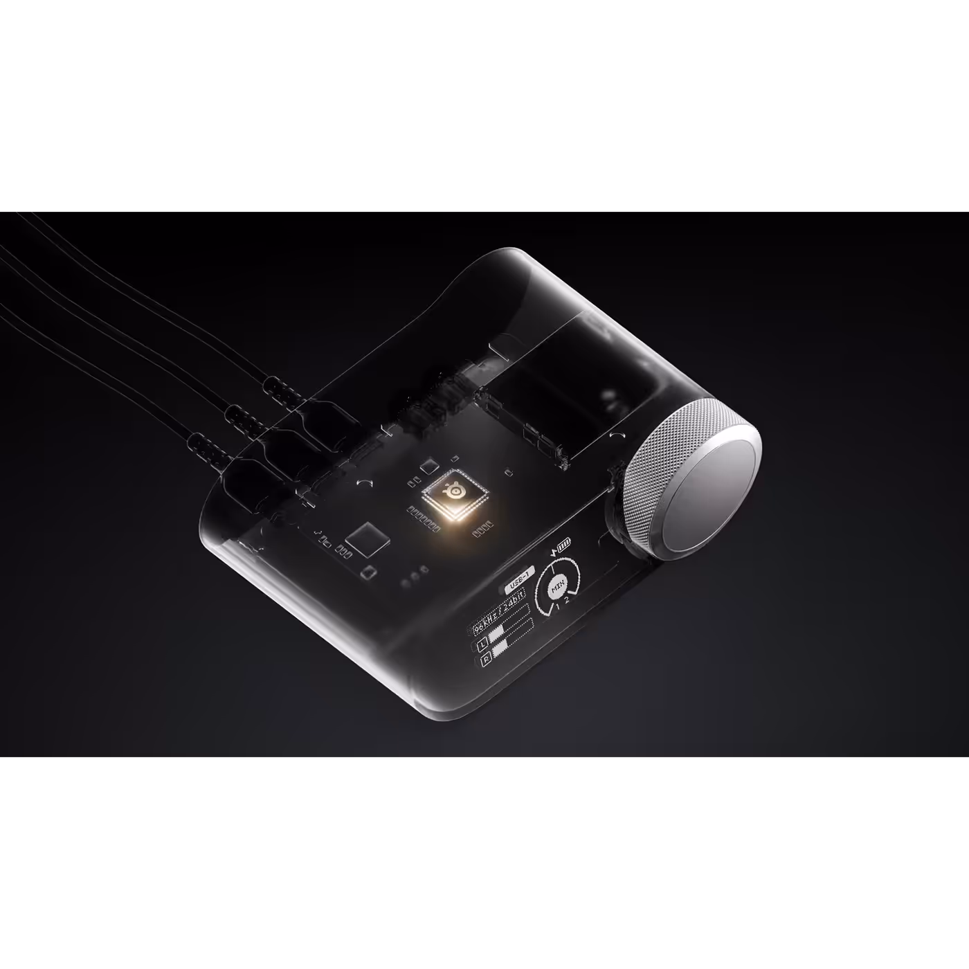 Transparent render of the GameHub showing its internals