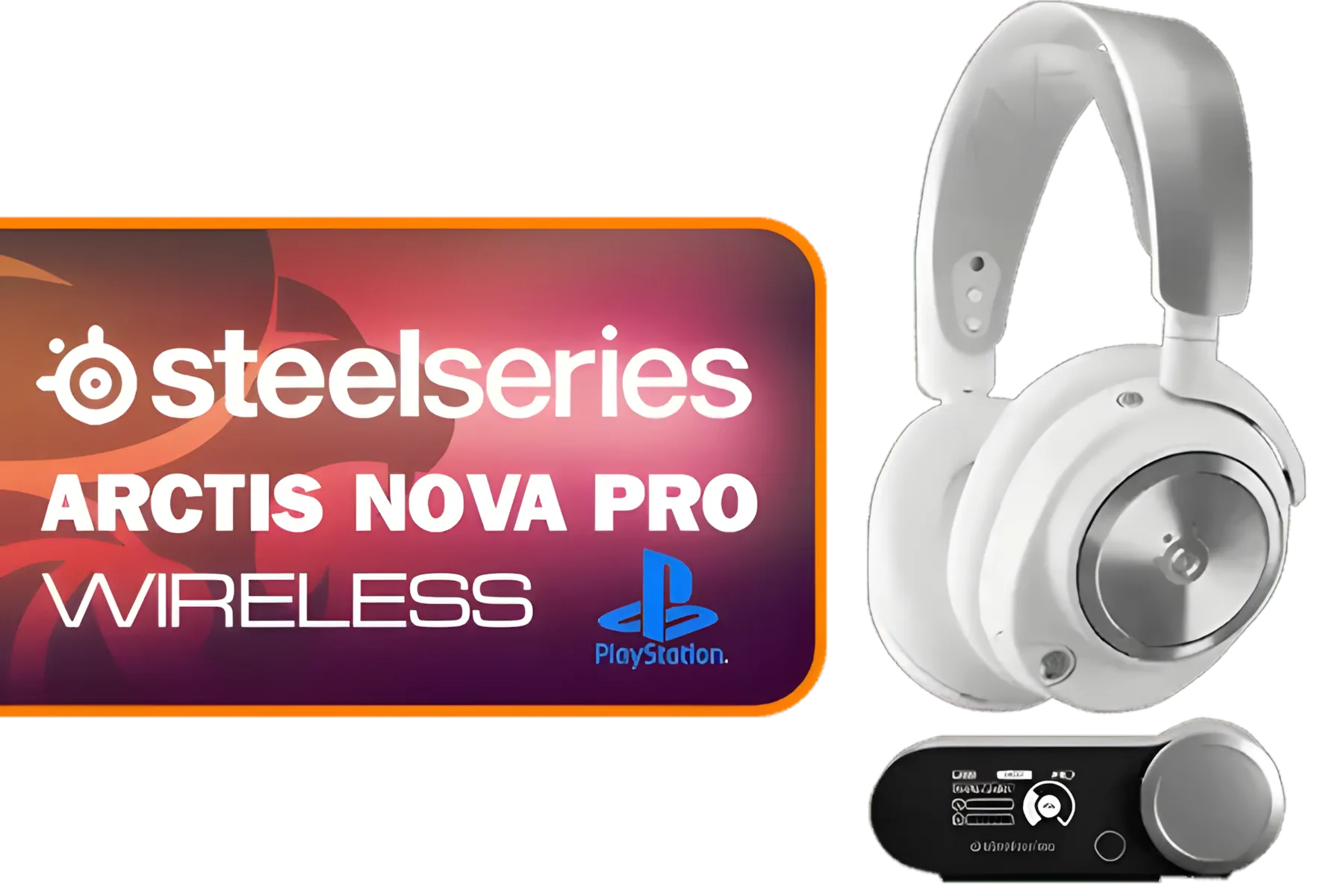 SteelSeries Arctis Nova Pro Wireless Multi-System Gaming Headset - Neodymium Magnetic Drivers - Active Noise Cancellation - Infinity Power System - Gen 2 Mic - PC, PS5, PS4, Switch, Mobile - White / 61524