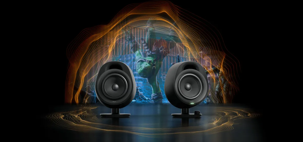SteelSeries Arena 3 desktop gaming speakers featuring robust 4-inch drivers