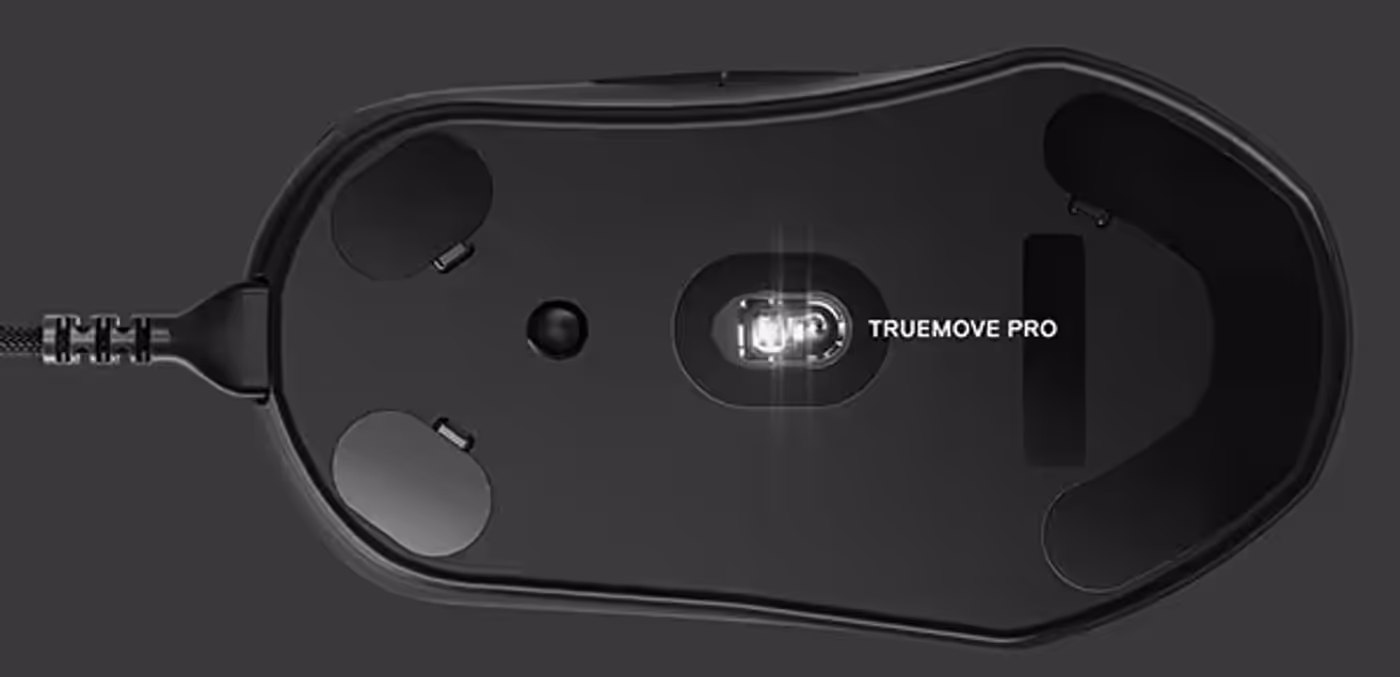 TrueMove Pro optical sensor on the underside of the SteelSeries Prime Mini