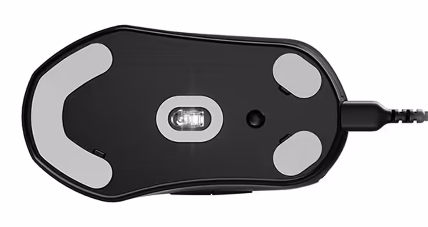 PTFE glide skates fitted to the base of the SteelSeries Prime Mini