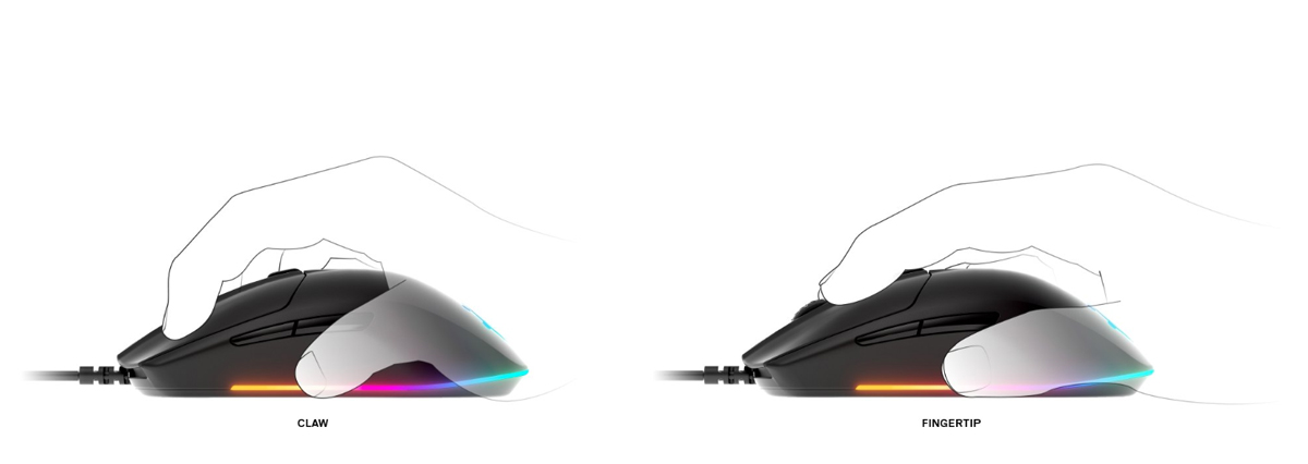 Rival 3 Mouse's comfortable grip design
