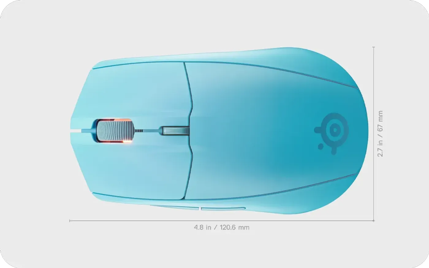 Underside of the Aqua Rival 3 Gen 2 Wireless mouse showing its PTFE glide feet