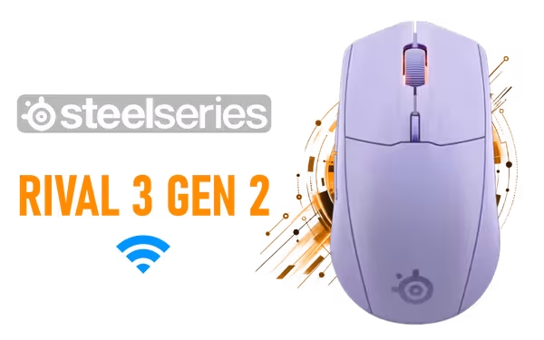 SteelSeries Rival 3 Gen 2 Wireless Mouse — Lavender - image 1 SteelSeries Rival 3 Gen 2 Wireless Mouse — Lavender - image 1