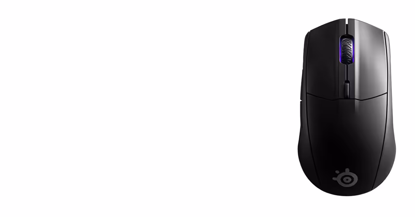 Hand resting comfortably on the SteelSeries Rival 3 Wireless mouse