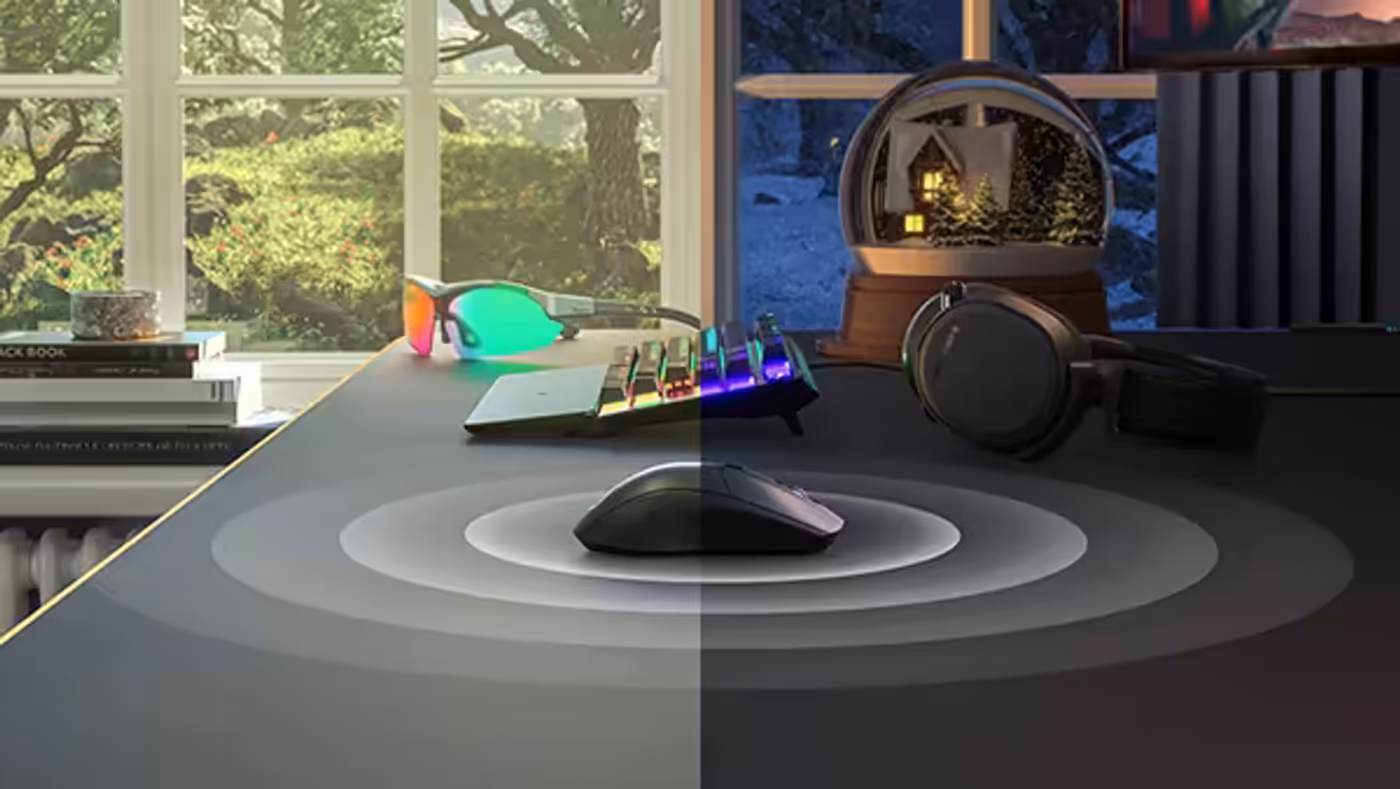 SteelSeries Rival 3 Wireless gaming mouse viewed from above