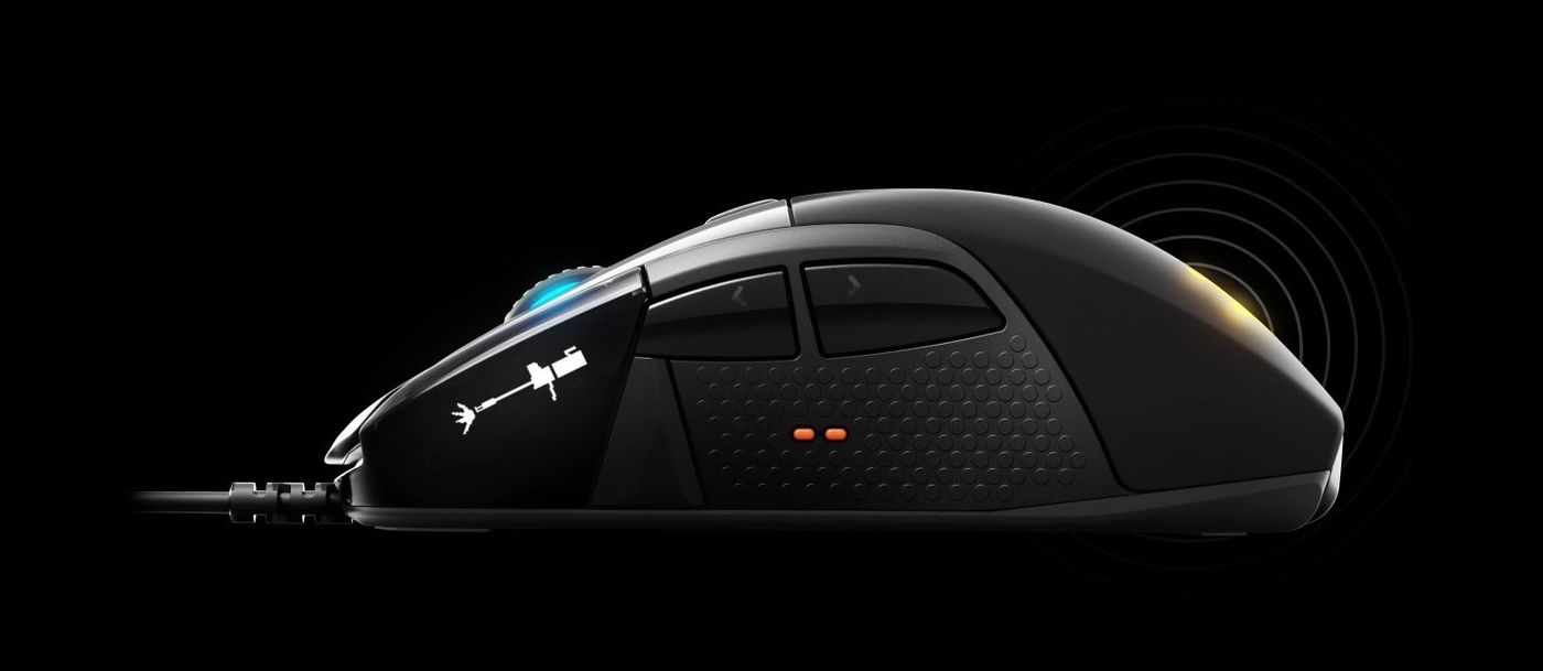 SteelSeries Rival 710 gaming mouse featuring OLED screen and tactile feedback
