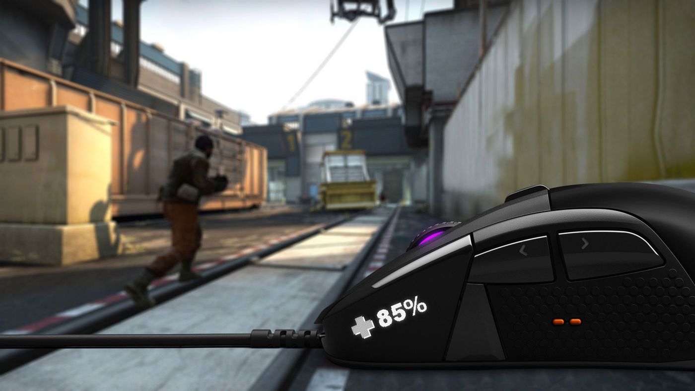 SteelSeries Rival 710 gaming mouse with customizable OLED display notifications