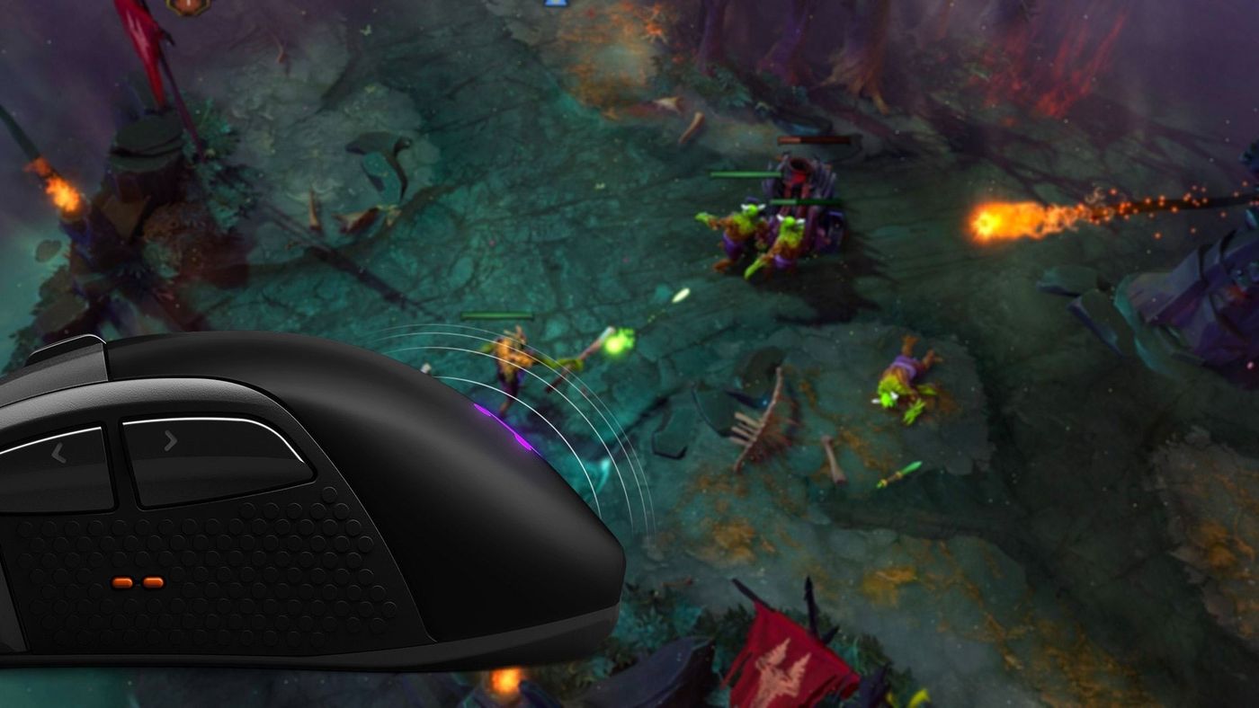 SteelSeries Rival 710 gaming mouse illustrating vibration-based tactile gaming alerts