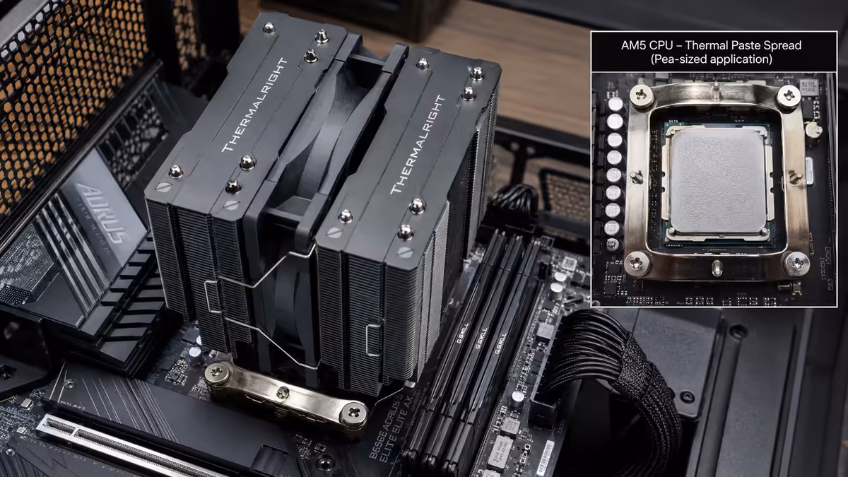 Air tower mounted on AM5 socket