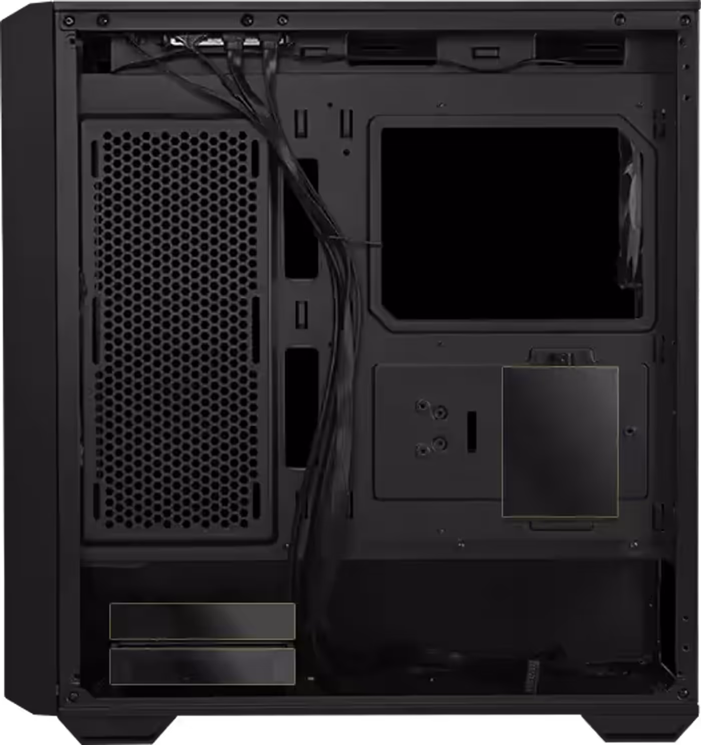 Storage drive bay layout supporting 2.5-inch and 3.5-inch SSD and HDD configurations