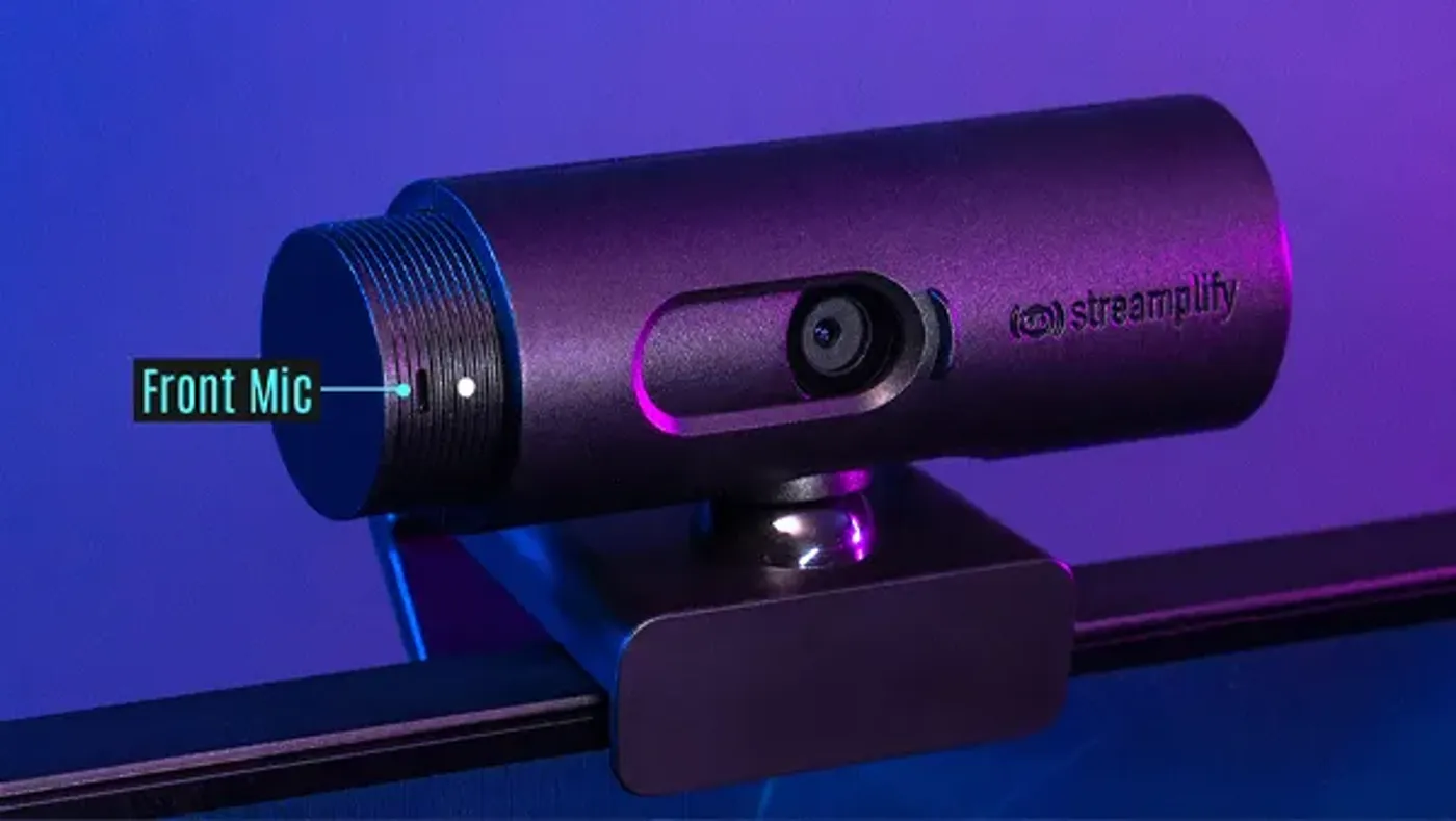 Dual microphone design of the Streamplify CAM for clearer stereo audio capture