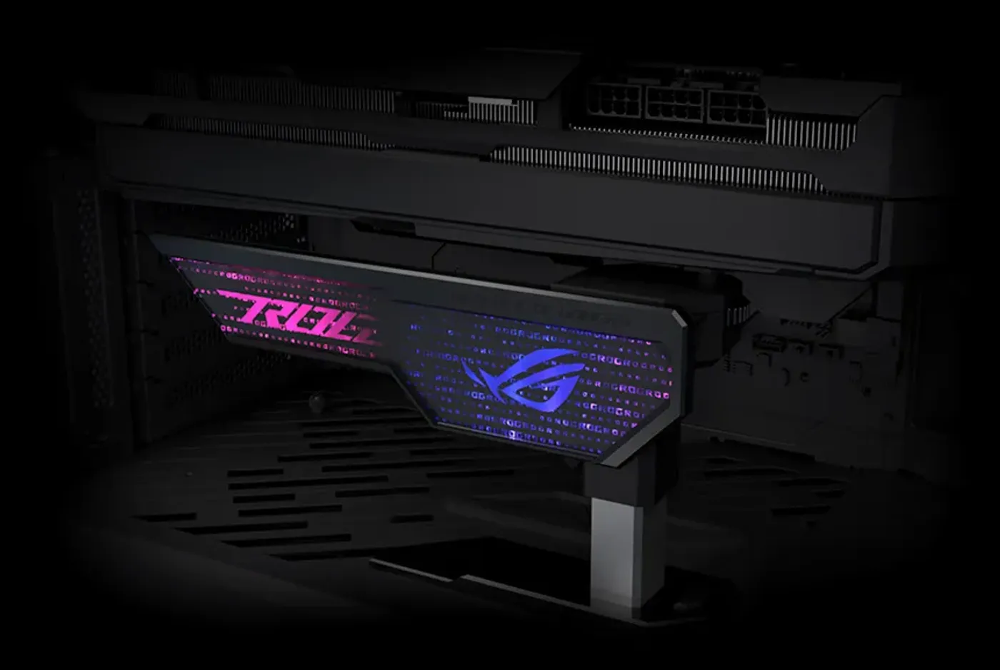 ROG Herculx Graphics Card Holder adjustable height design highlight