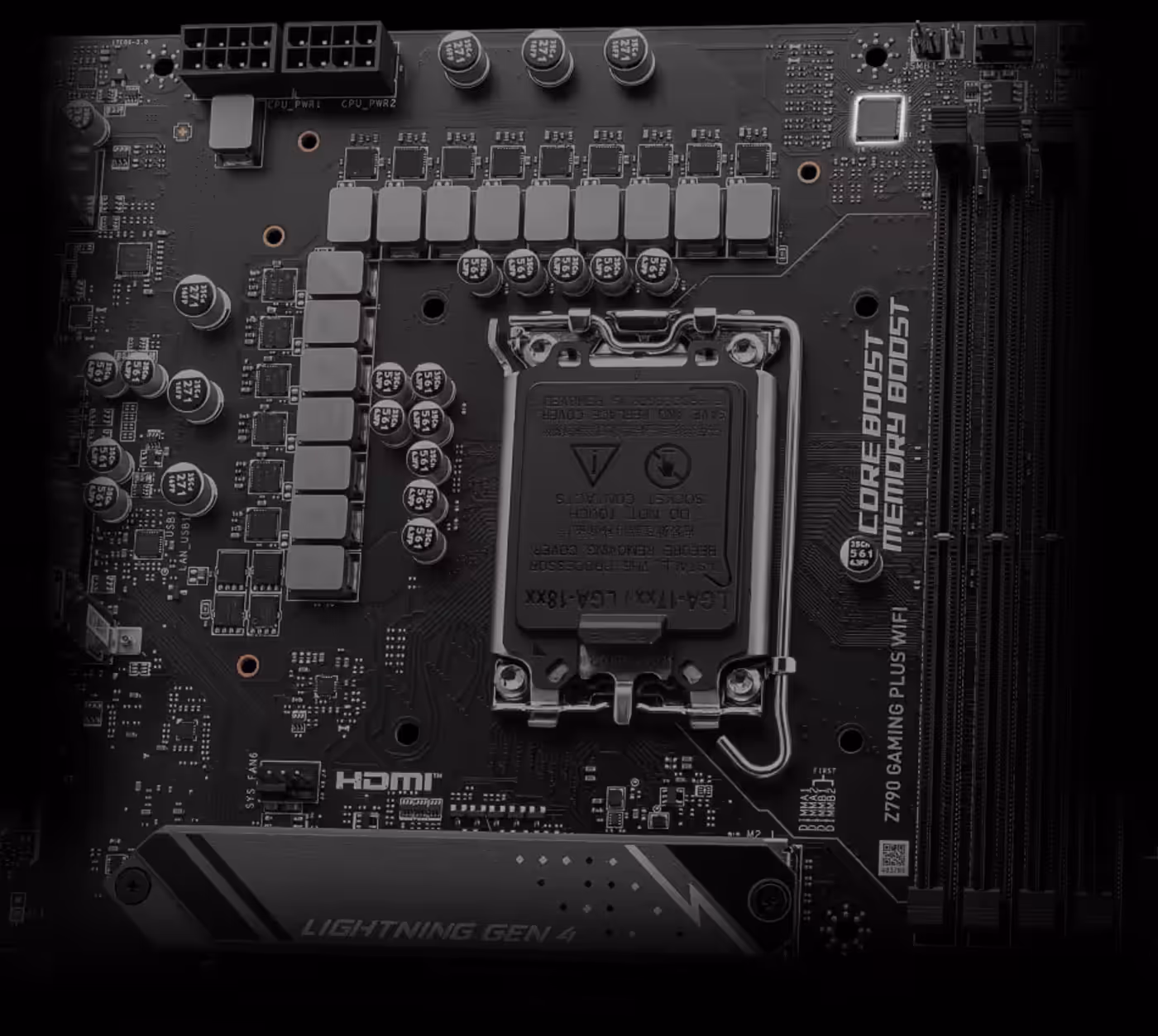 Diagram illustrating the 14+1+1 digital power phase design on the motherboard