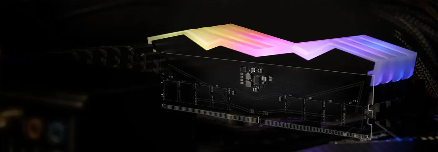 Integrated power management ICs on the T-Force DELTA RGB DDR5 module