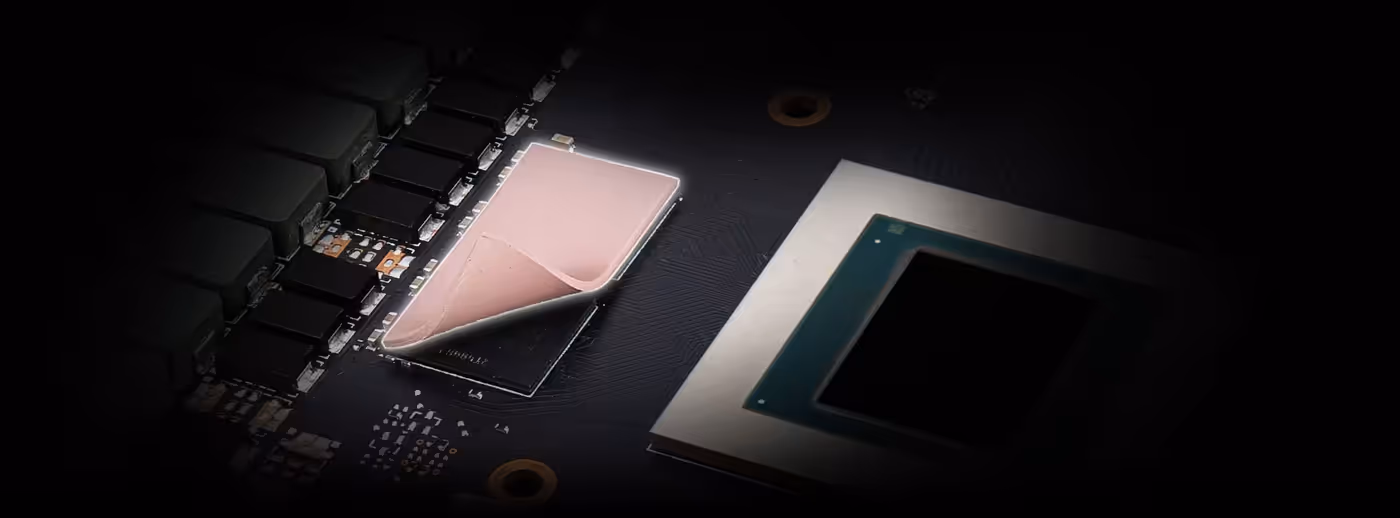 Tailored PCB layout demonstrating specialized thermal pads for enhanced board cooling efficiency