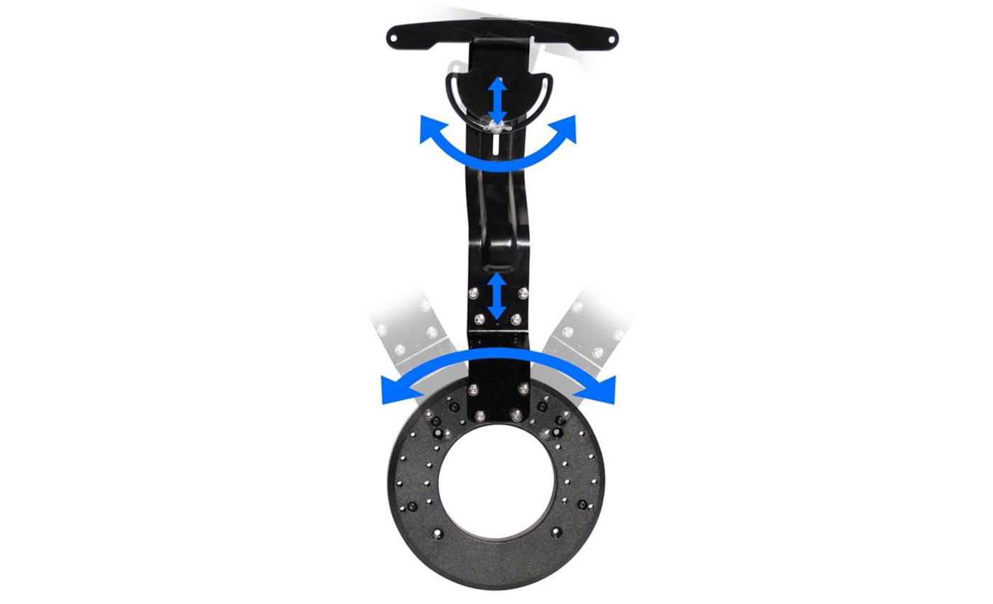 Metal mounting arm and reinforced centre plate of the Thrustmaster LED Display Holder