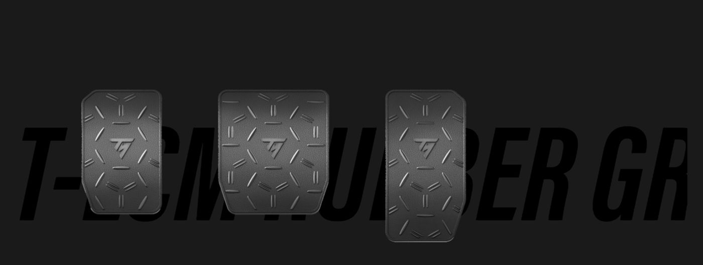 Close view of the textured rubber surface on the T-LCM pedal grip