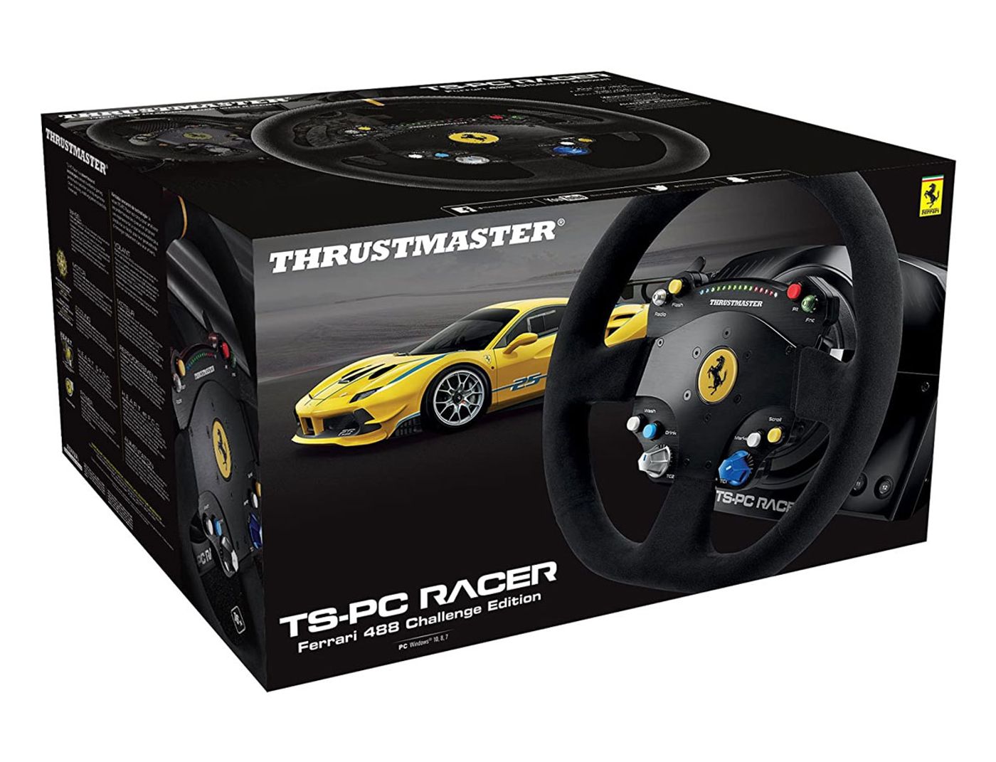 Programmable buttons and controls on the TS-PC Racer Ferrari 488 wheel rim