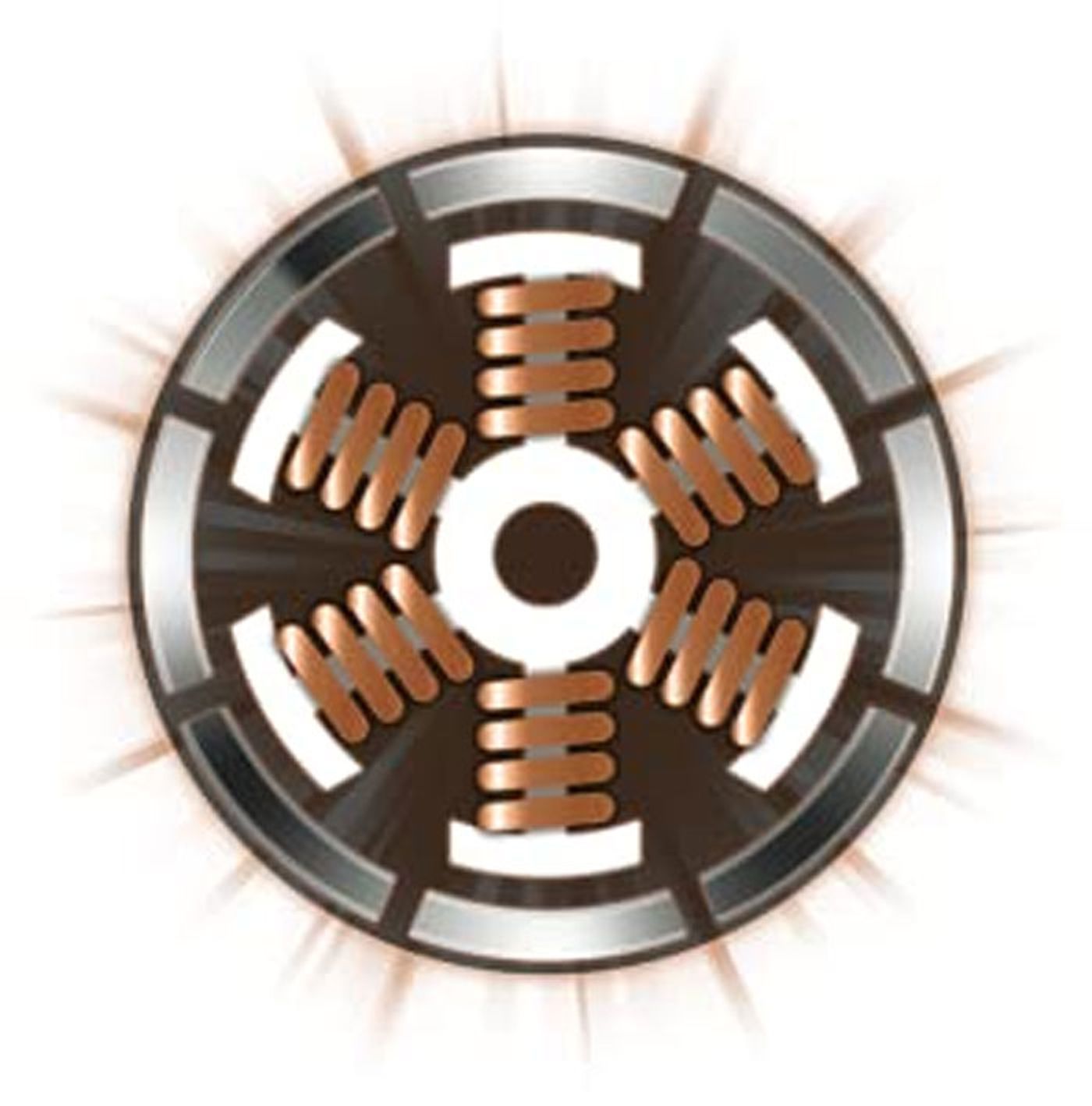 Cutaway view of the brushless motor inside the TS-PC Racer base