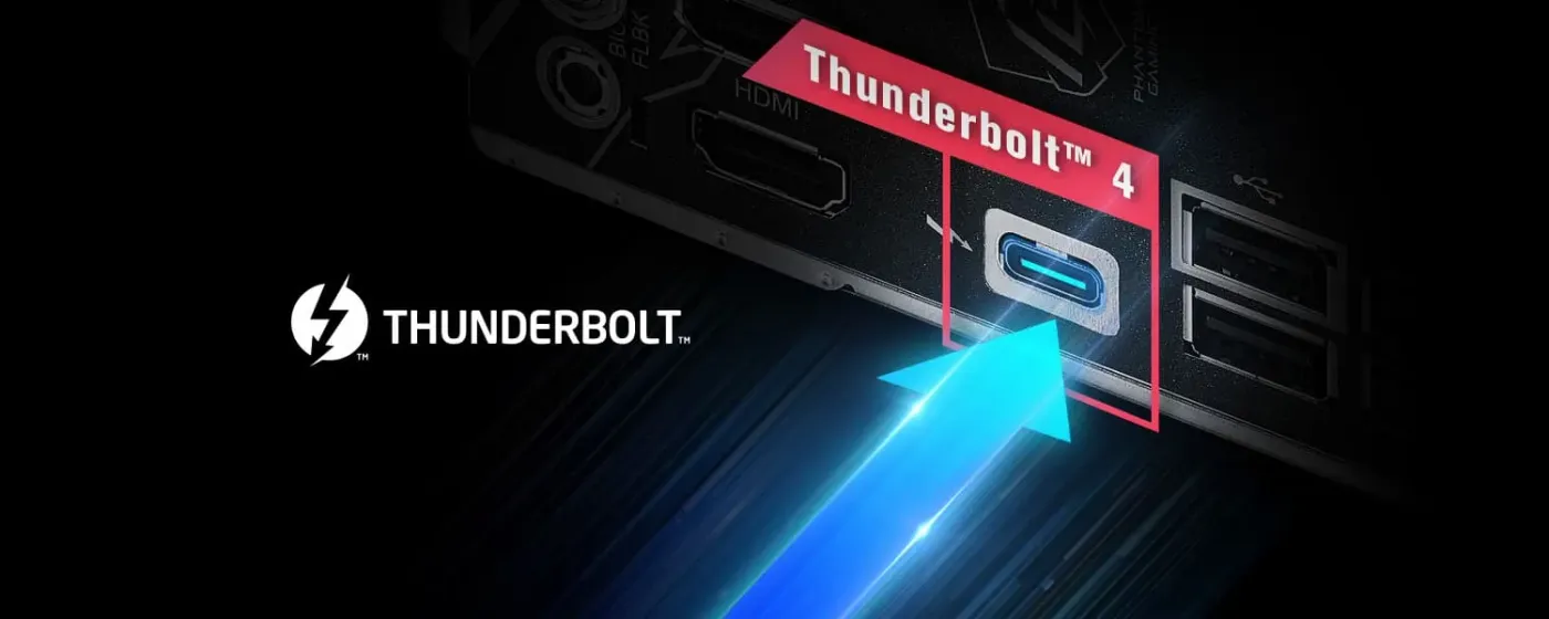 Thunderbolt™ 4/USB4 Type-C port on the rear I/O panel with 40Gbps speed