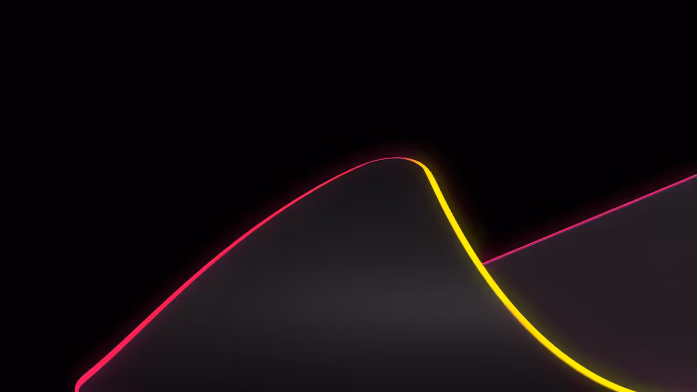 Curved QCK prism with illuminated edges in RGB colors
