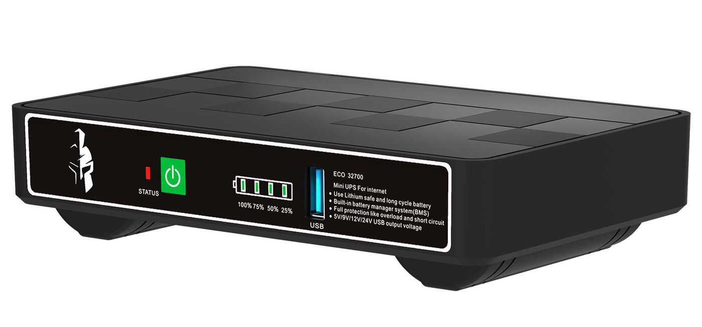 Titan Elecstor 18W Mini DC UPS with 12000mAh capacity and DC and USB outputs