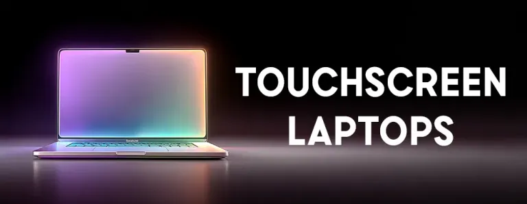 Convertible touchscreen laptop folded into tablet mode with a stylus resting on the screen