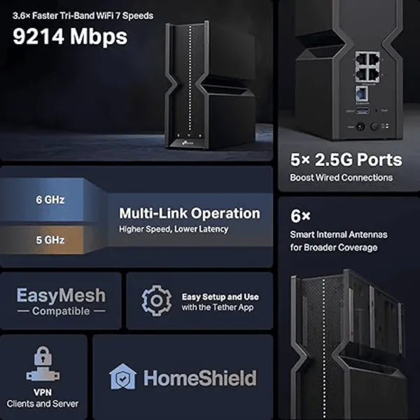TP LINK BE9300 WiFi 7 Router - Open Box | High-Speed Internet for