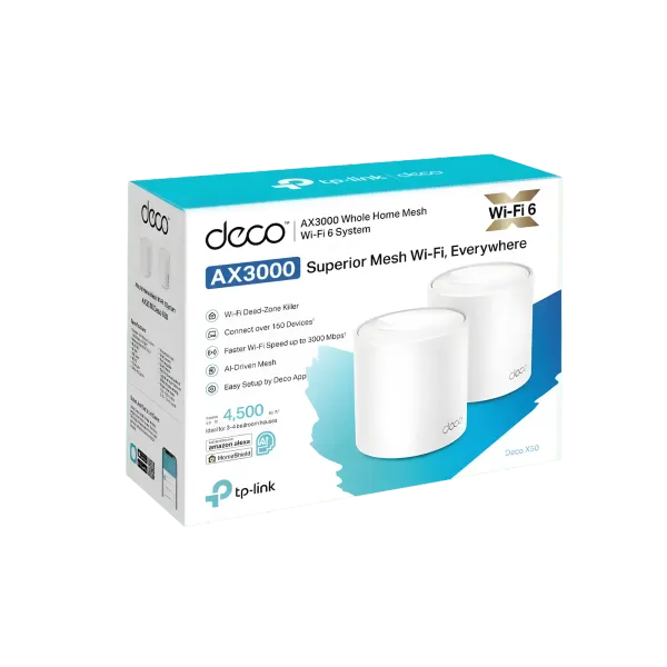 TP-Link Deco X50 AX3000 Mesh Wi‑Fi 2‑Pack — Whole Home AX3000