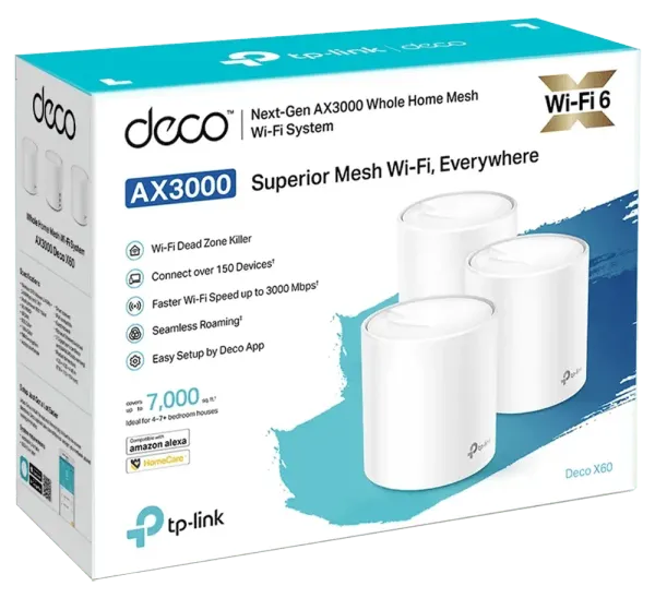 TP-LINK Deco X60 AX5400 - High-Speed Whole Home Mesh Wi-Fi 3 Pack