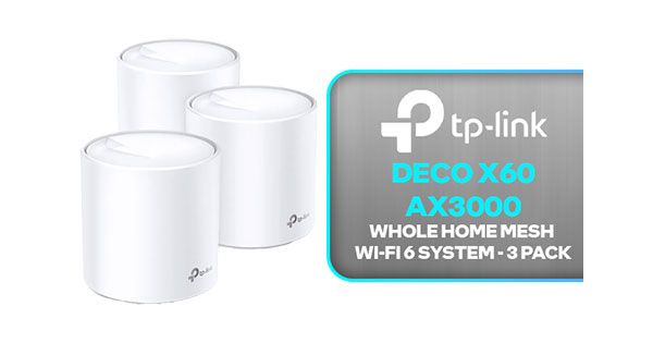 TP-LINK Deco X60 AX3000 Whole Home Mesh Wi-Fi 3 Pack - Open Box