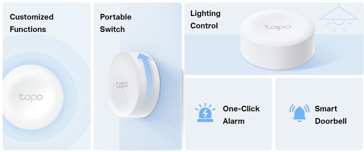 Side view of the TP-Link Tapo S200B smart button showing its slim profile