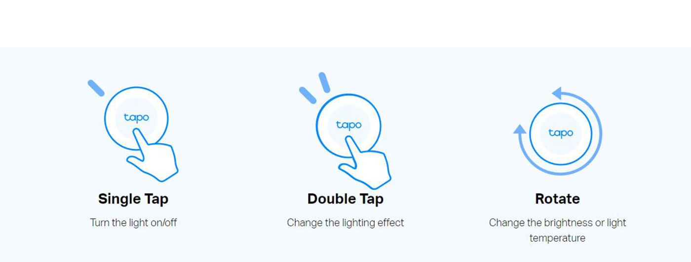 Rotation gesture being used on the TP-Link Tapo S200B smart button
