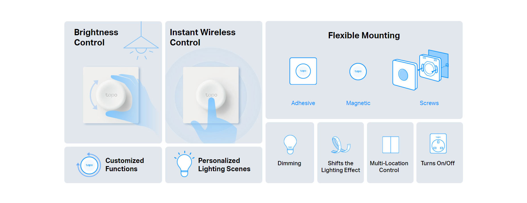 TP-Link Tapo S200D Smart Remote Dimmer Switch with Modern Design