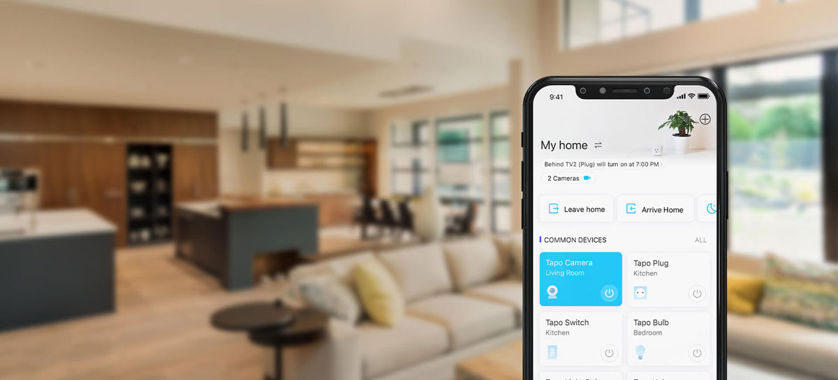 Tapo app managing smart home devices